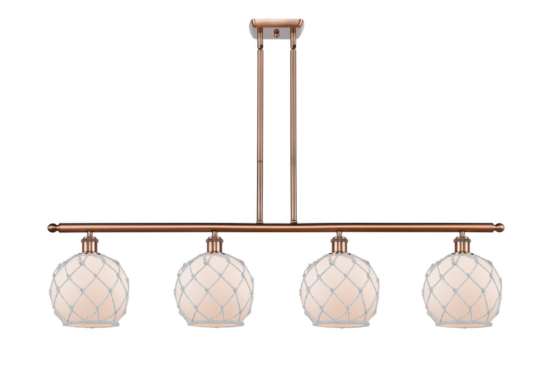 Innovations 516-4I-AC-G121-8RW-LED LED Island Pendant, Antique Copper