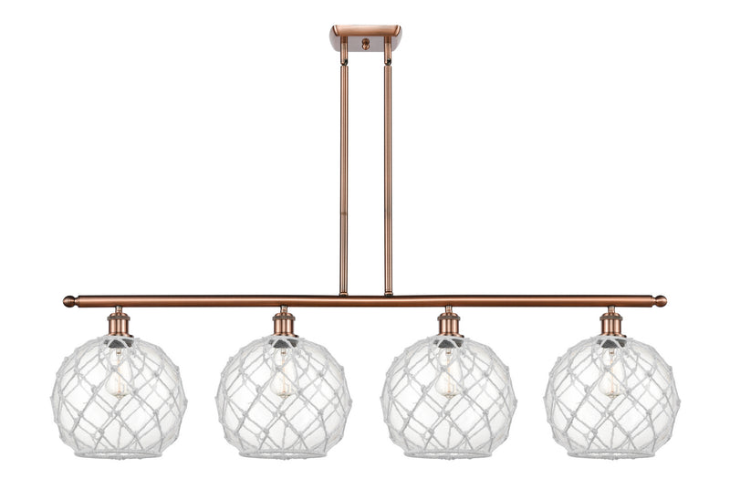Innovations 516-4I-AC-G122-10RW Four Light Island Pendant, Antique Copper