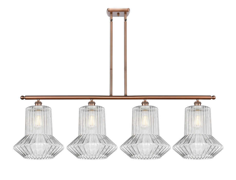 Innovations 516-4I-AC-G212 Four Light Island Pendant, Antique Copper