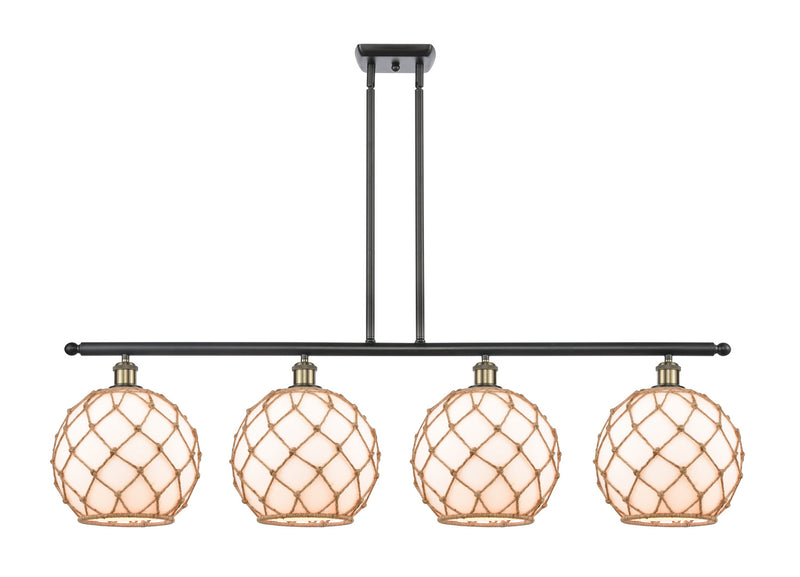 Innovations 516-4I-BAB-G121-10RB Four Light Island Pendant, Black Antique Brass