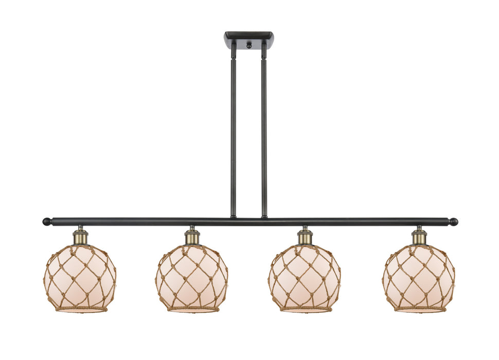 Innovations 516-4I-BAB-G121-8RB Four Light Island Pendant, Black Antique Brass
