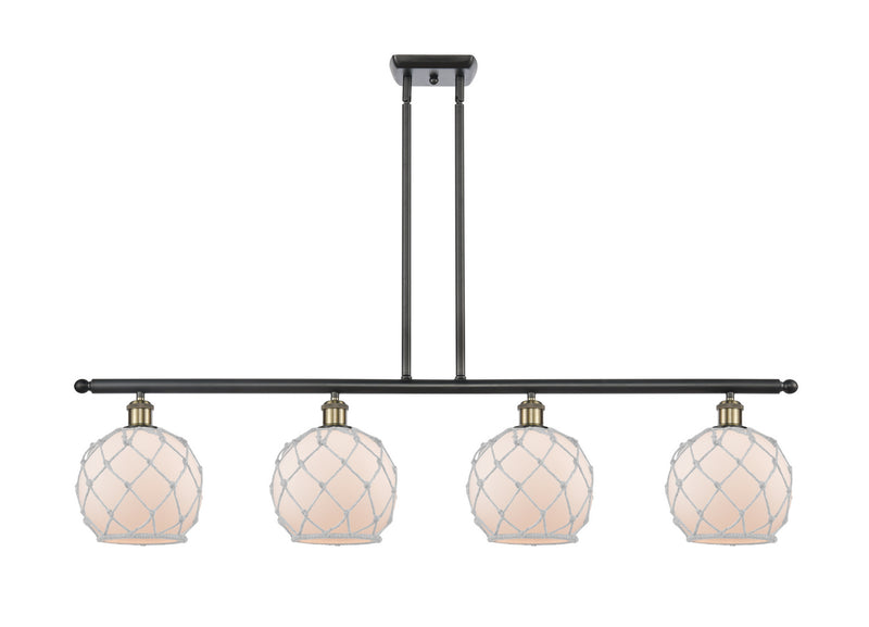 Innovations 516-4I-BAB-G121-8RW Four Light Island Pendant, Black Antique Brass