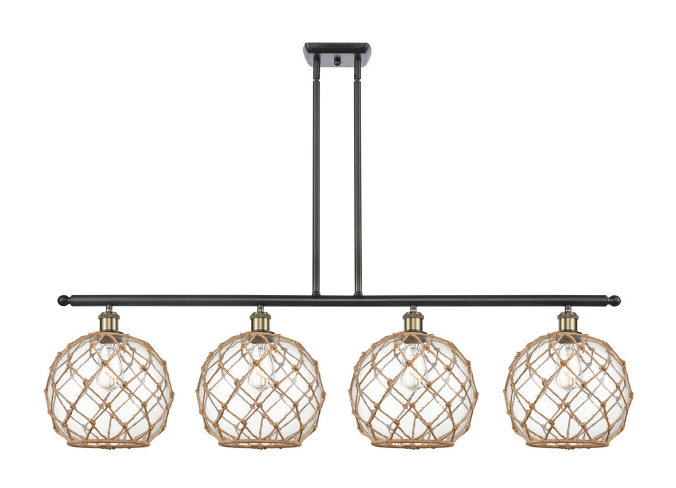 Innovations 516-4I-BAB-G122-10RB Four Light Island Pendant, Black Antique Brass