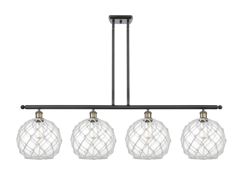 Innovations 516-4I-BAB-G122-10RW Four Light Island Pendant, Black Antique Brass