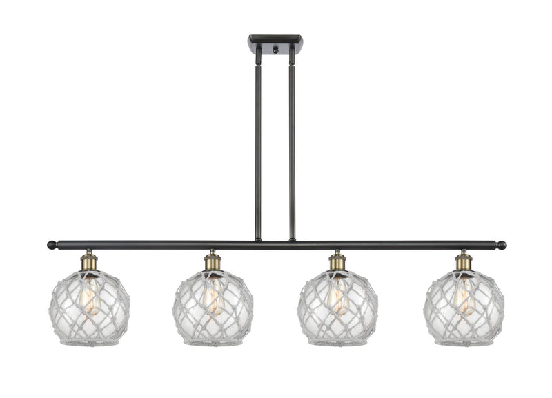 Innovations 516-4I-BAB-G122-8RW Four Light Island Pendant, Black Antique Brass
