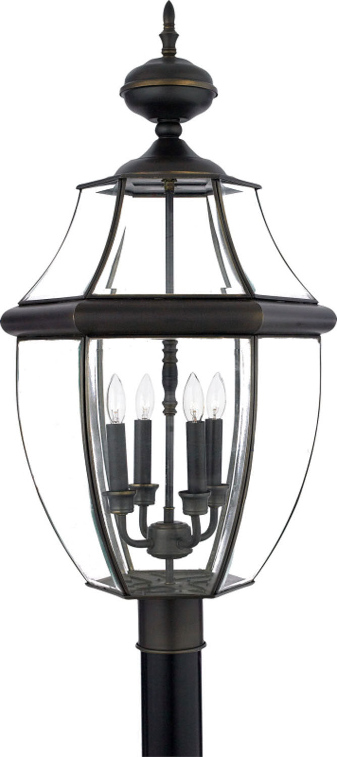 Quoizel NY9045Z Four Light Outdoor Post Mount, Medici Bronze