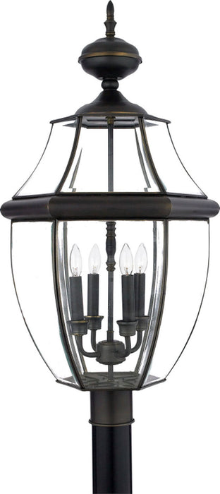 Quoizel NY9045Z Four Light Outdoor Post Mount, Medici Bronze