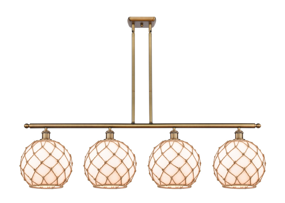 Innovations 516-4I-BB-G121-10RB Four Light Island Pendant, Brushed Brass
