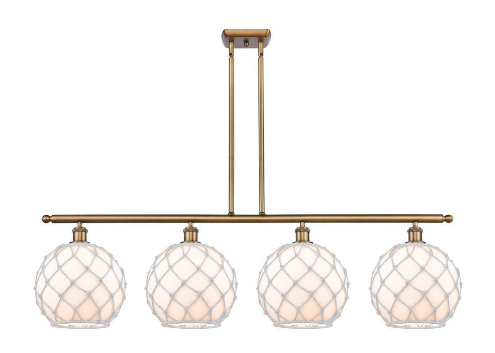 Innovations 516-4I-BB-G121-10RW Four Light Island Pendant, Brushed Brass