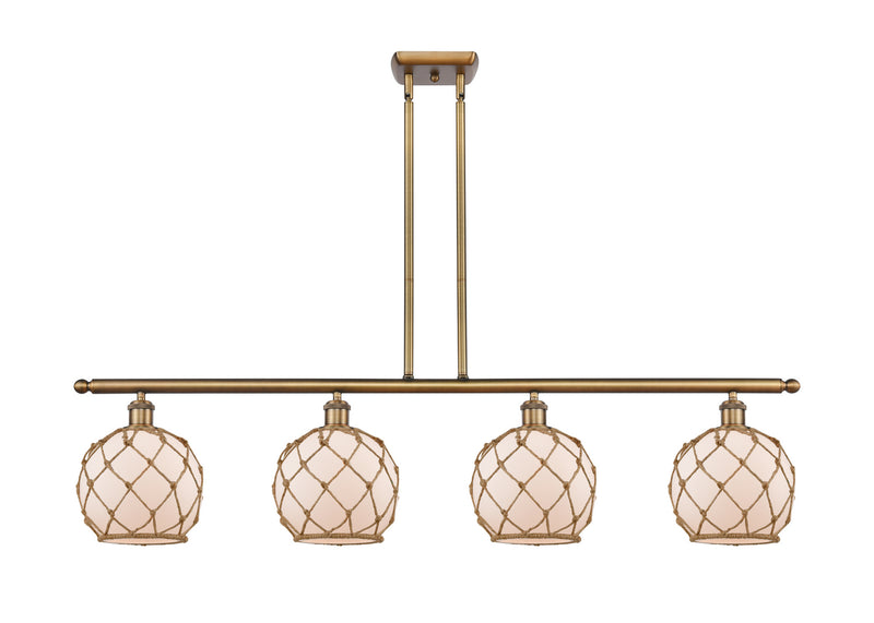 Innovations 516-4I-BB-G121-8RB Four Light Island Pendant, Brushed Brass