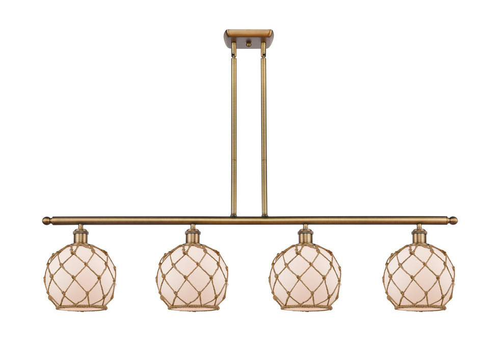 Innovations 516-4I-BB-G121-8RB Four Light Island Pendant, Brushed Brass