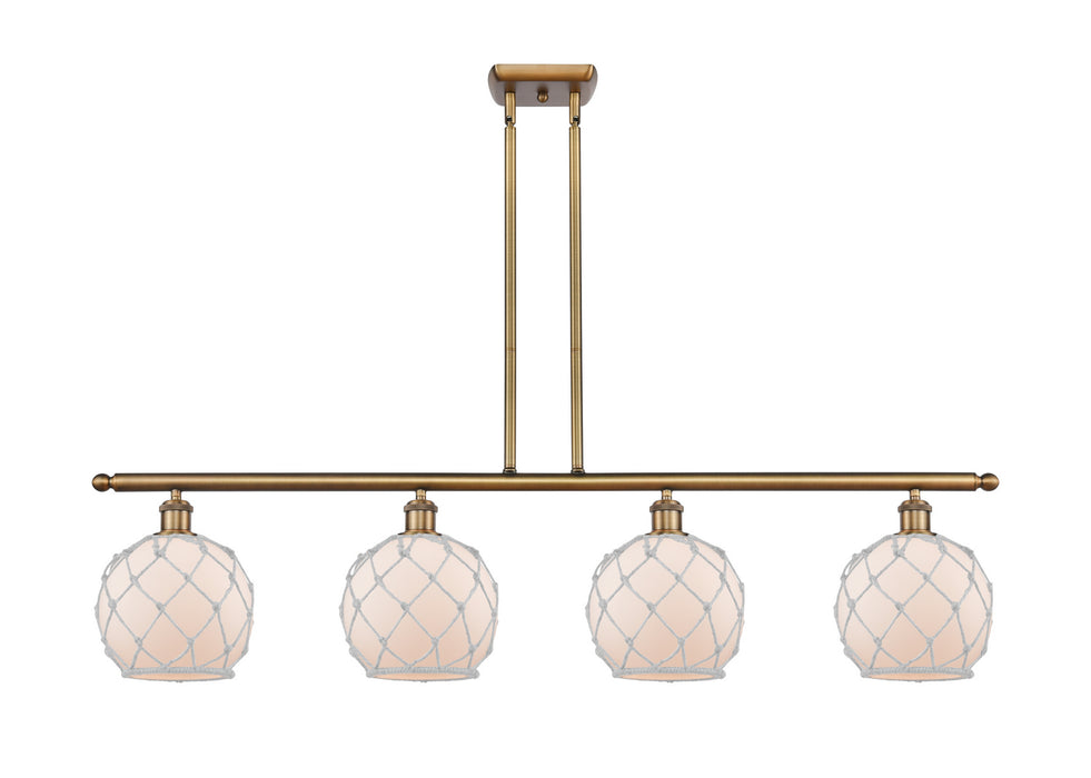 Innovations 516-4I-BB-G121-8RW Four Light Island Pendant, Brushed Brass