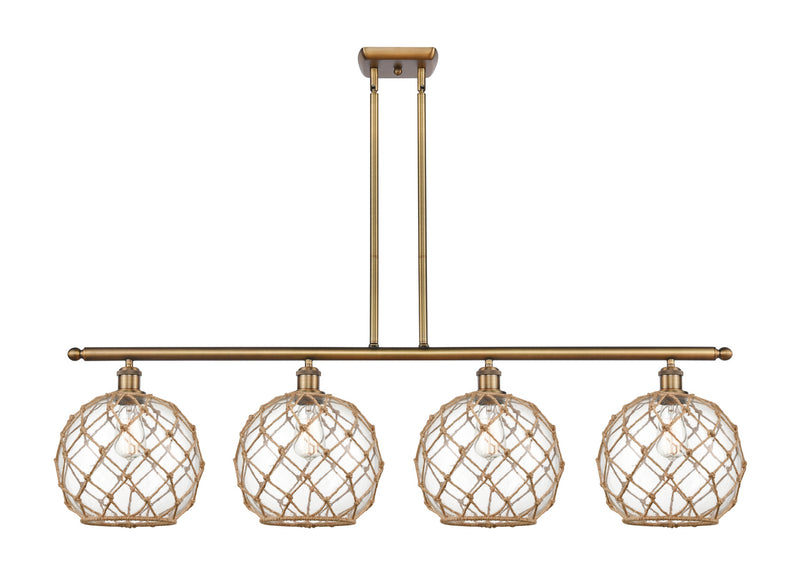 Innovations 516-4I-BB-G122-10RB Four Light Island Pendant, Brushed Brass