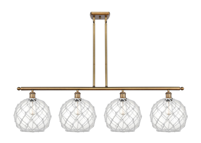 Innovations 516-4I-BB-G122-10RW Four Light Island Pendant, Brushed Brass