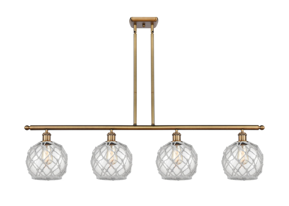 Innovations 516-4I-BB-G122-8RW Four Light Island Pendant, Brushed Brass