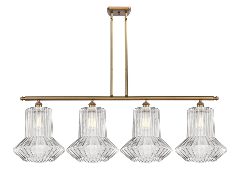 Innovations 516-4I-BB-G212 Four Light Island Pendant, Brushed Brass