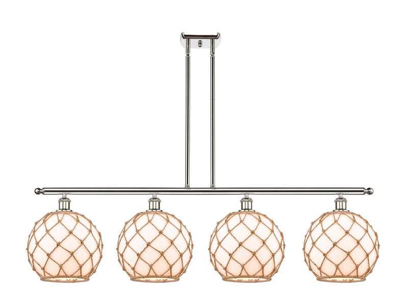 Innovations 516-4I-PN-G121-10RB-LED LED Island Pendant, Polished Nickel