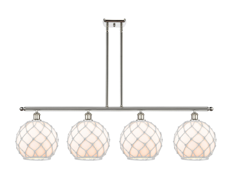 Innovations 516-4I-PN-G121-10RW Four Light Island Pendant, Polished Nickel