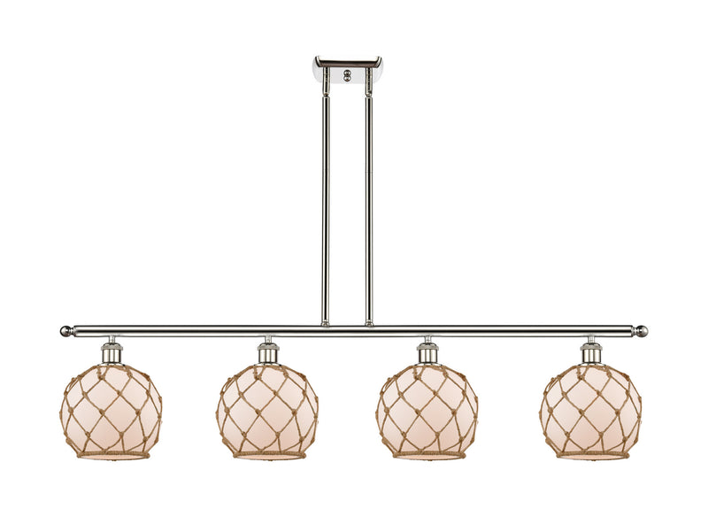 Innovations 516-4I-PN-G121-8RB Four Light Island Pendant, Polished Nickel