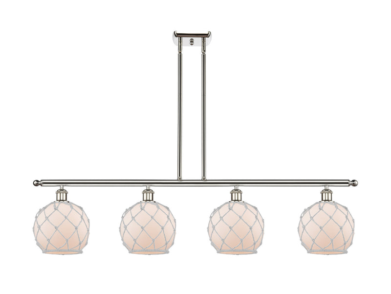 Innovations 516-4I-PN-G121-8RW Four Light Island Pendant, Polished Nickel