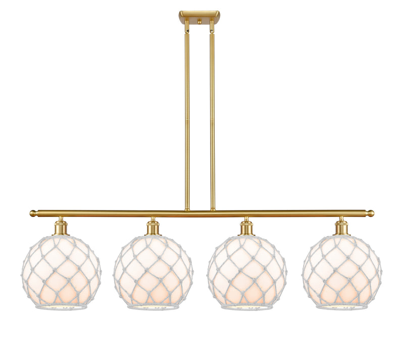 Innovations 516-4I-SG-G121-10RW-LED LED Island Pendant, Satin Gold