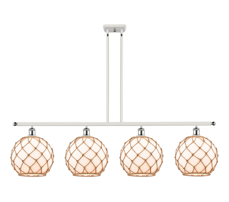Innovations 516-4I-WPC-G121-10RB Four Light Island Pendant, White Polished Chrome