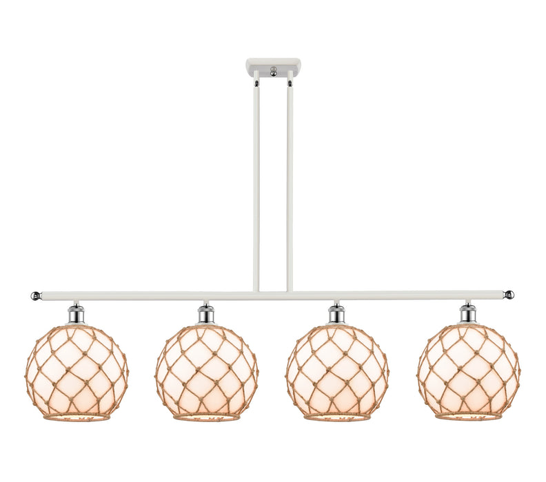 Innovations 516-4I-WPC-G121-10RB Four Light Island Pendant, White Polished Chrome