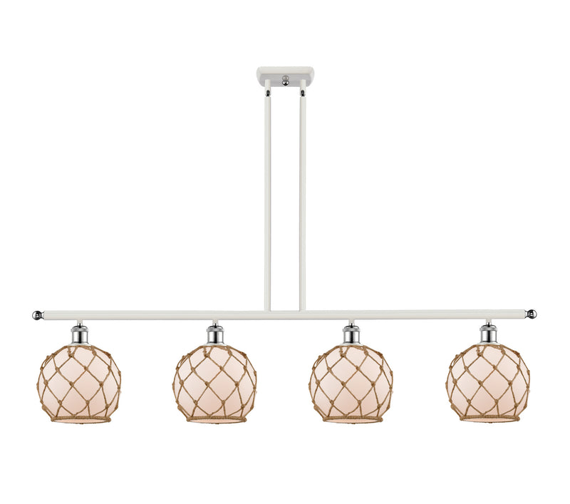 Innovations 516-4I-WPC-G121-8RB Four Light Island Pendant, White Polished Chrome