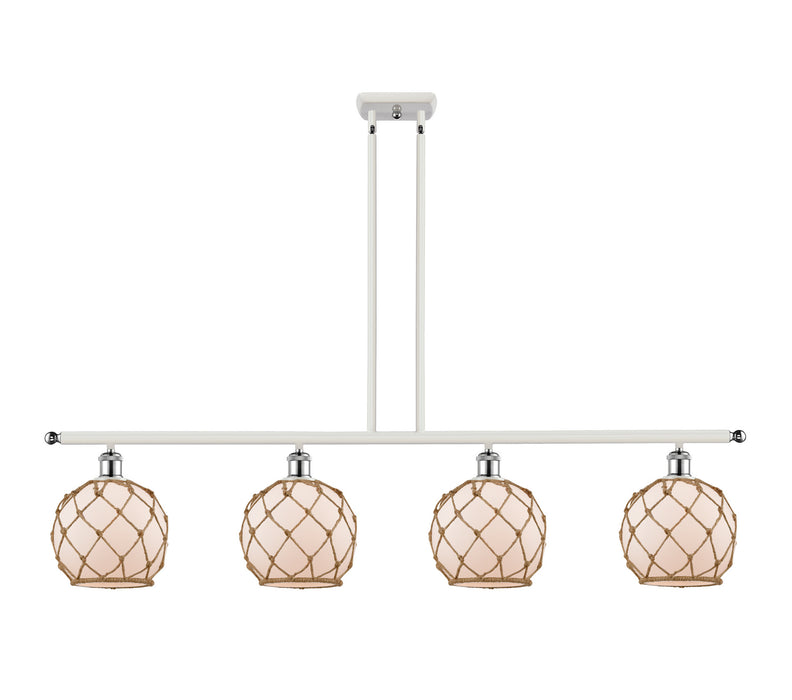 Innovations 516-4I-WPC-G121-8RB-LED LED Island Pendant, White Polished Chrome