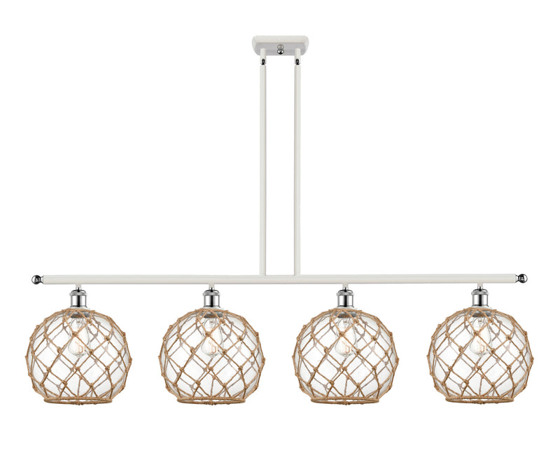 Innovations 516-4I-WPC-G122-10RB Four Light Island Pendant, White Polished Chrome