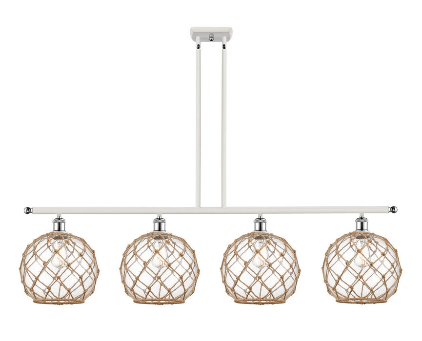 Innovations 516-4I-WPC-G122-10RB Four Light Island Pendant, White Polished Chrome