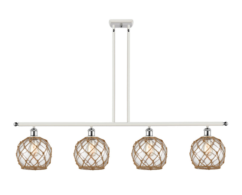 Innovations 516-4I-WPC-G122-8RB Four Light Island Pendant, White Polished Chrome