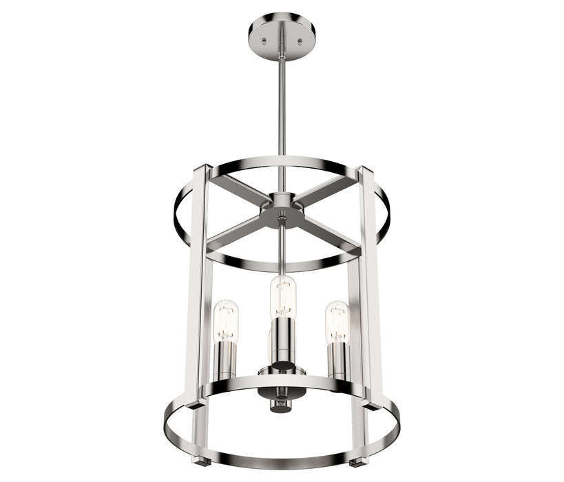 Hunter 19002 Four Light Chandelier, Polished Nickel
