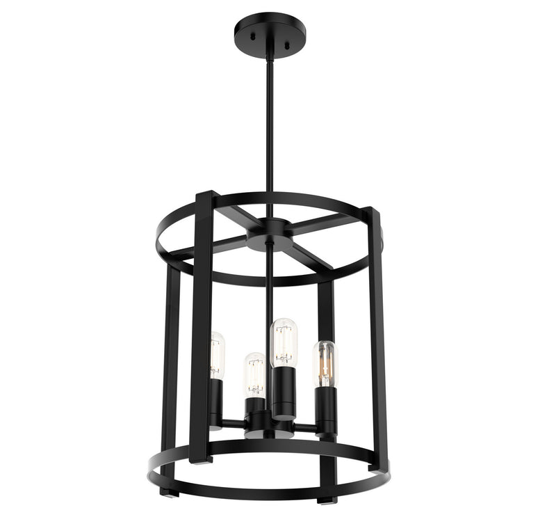 Hunter 19003 Four Light Chandelier, Matte Black