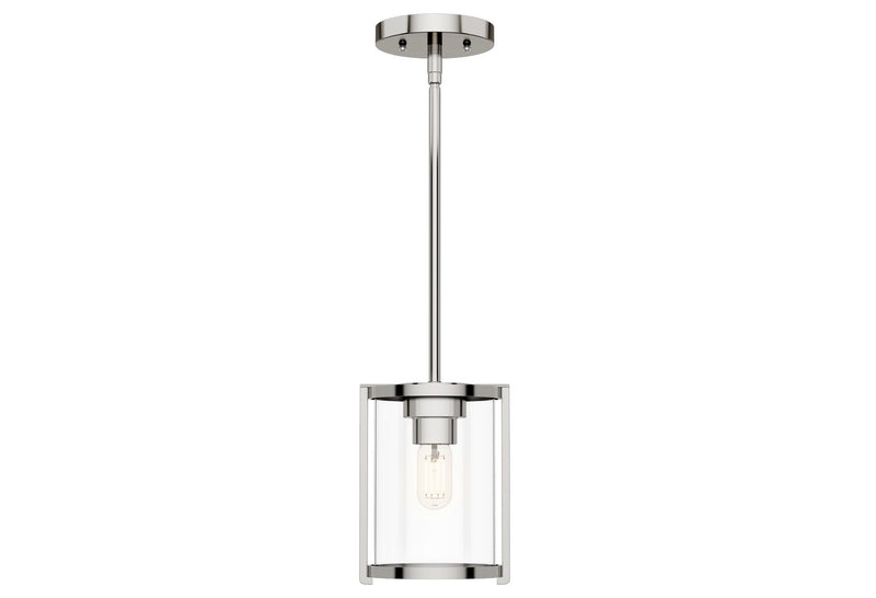 Hunter 19004 One Light Pendant, Polished Nickel