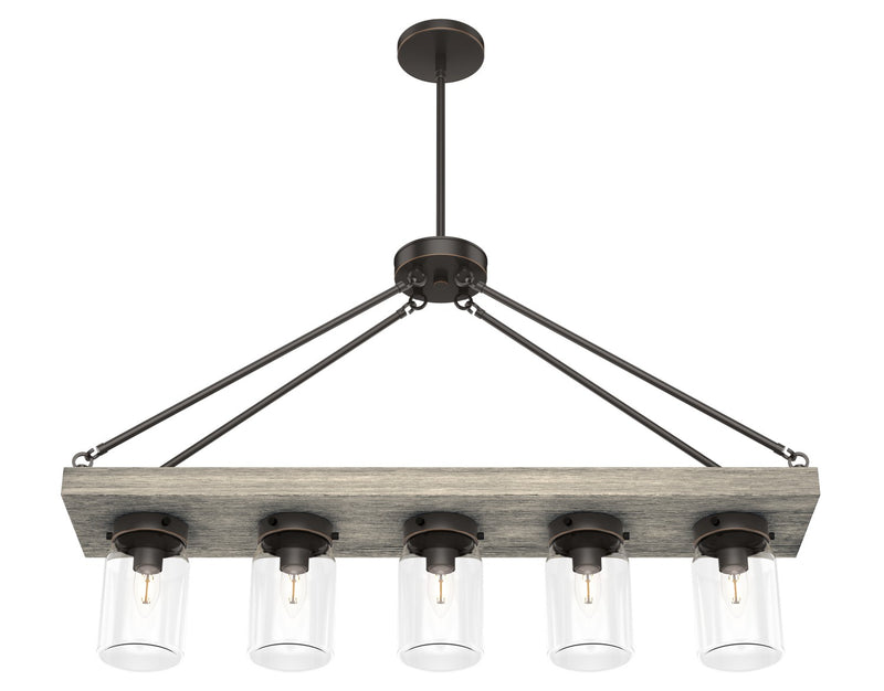 Hunter 19006 Five Light Chandelier, Onyx Bengal