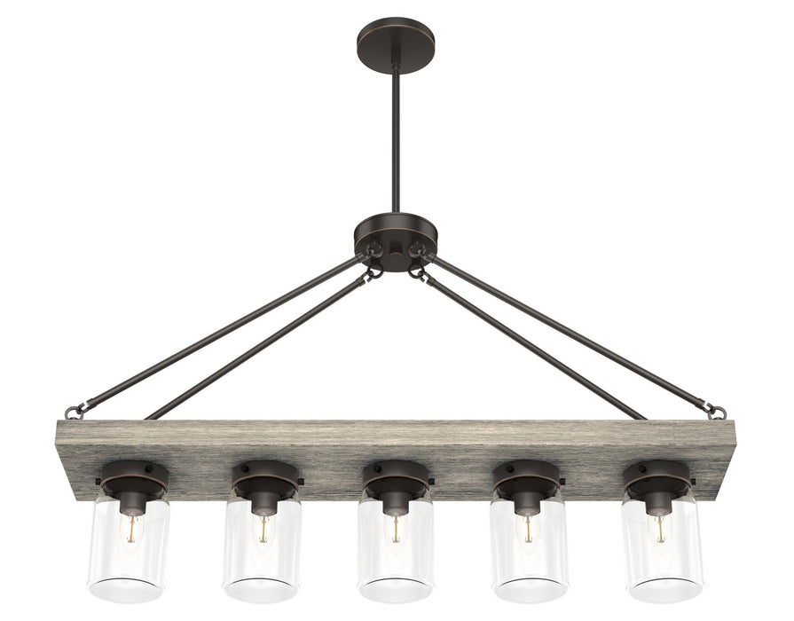 Hunter 19006 Five Light Chandelier, Onyx Bengal