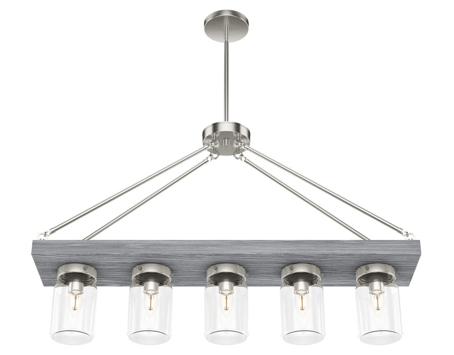 Hunter 19007 Five Light Chandelier, Brushed Nickel