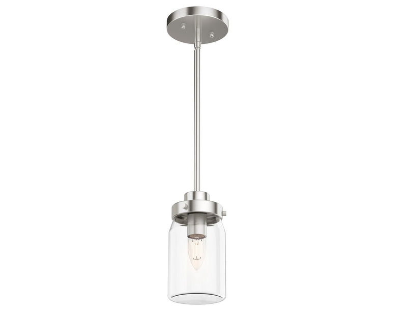 Hunter 19009 One Light Pendant, Brushed Nickel