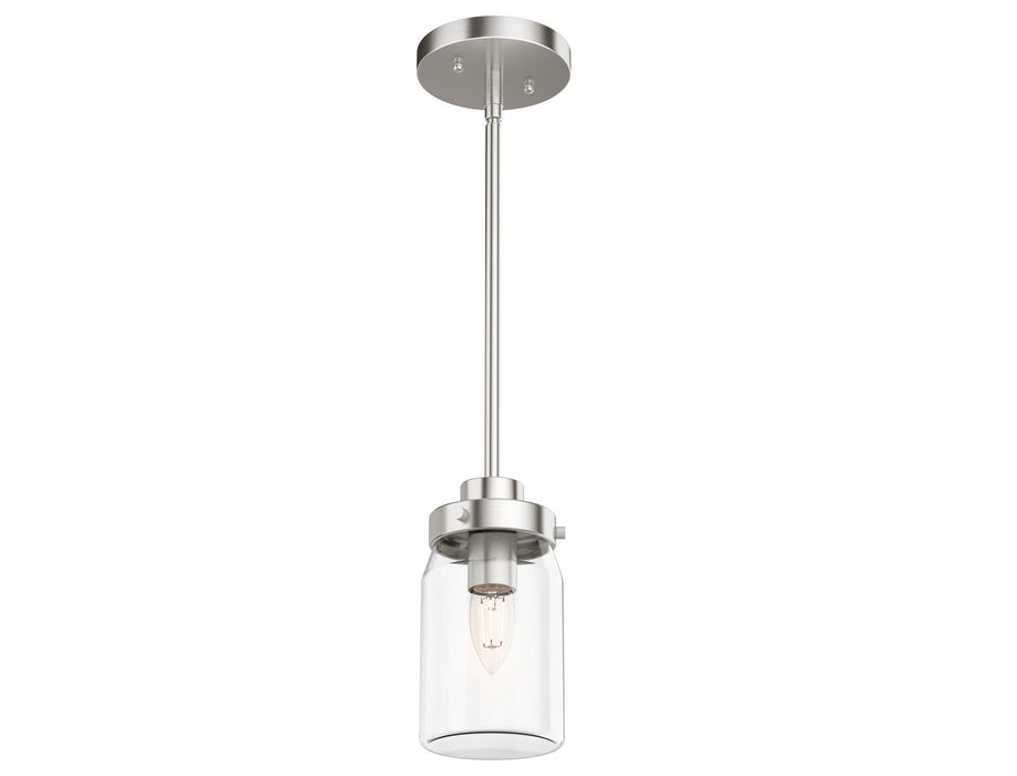 Hunter 19009 One Light Pendant, Brushed Nickel