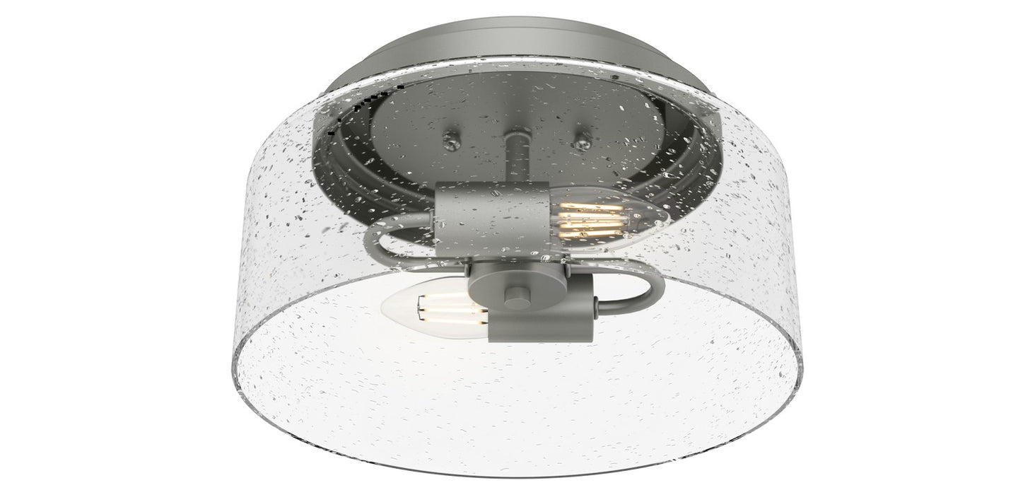 Hunter 19014 Two Light Flush Mount, Matte Silver