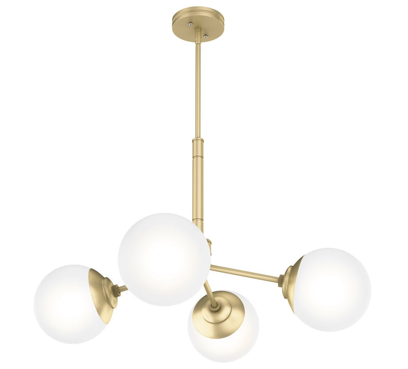 Hunter 19016 Four Light Chandelier, Modern Brass