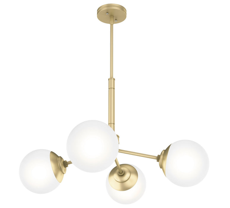 Hunter 19016 Four Light Chandelier, Modern Brass