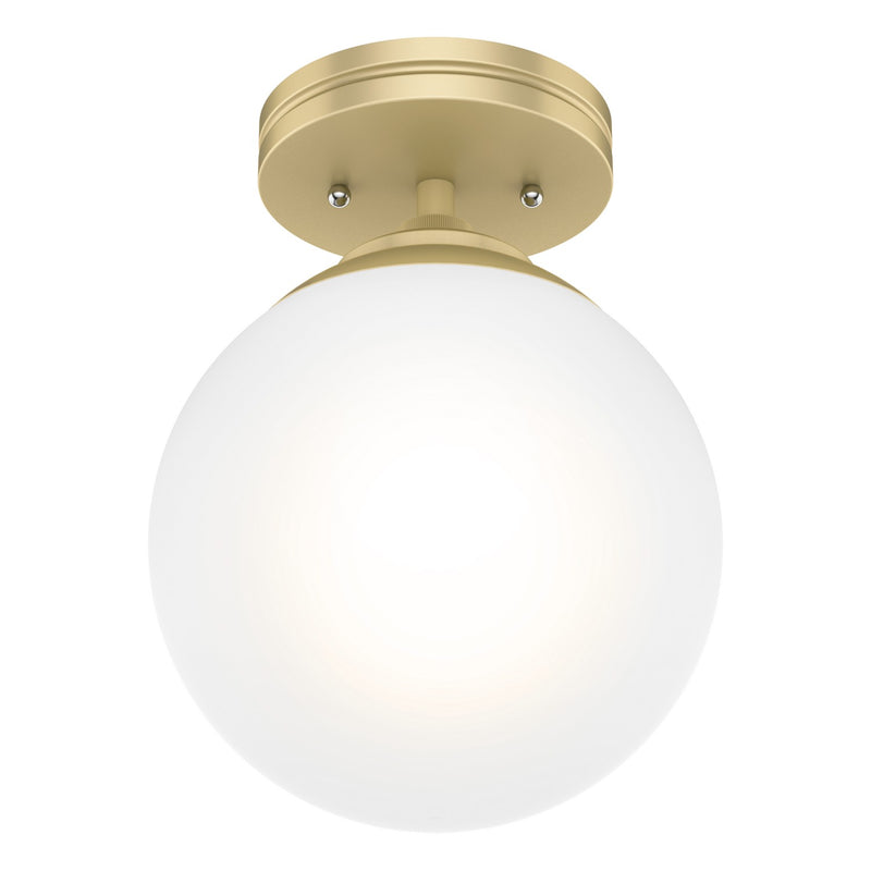 Hunter 19020 One Light Flush Mount, Modern Brass