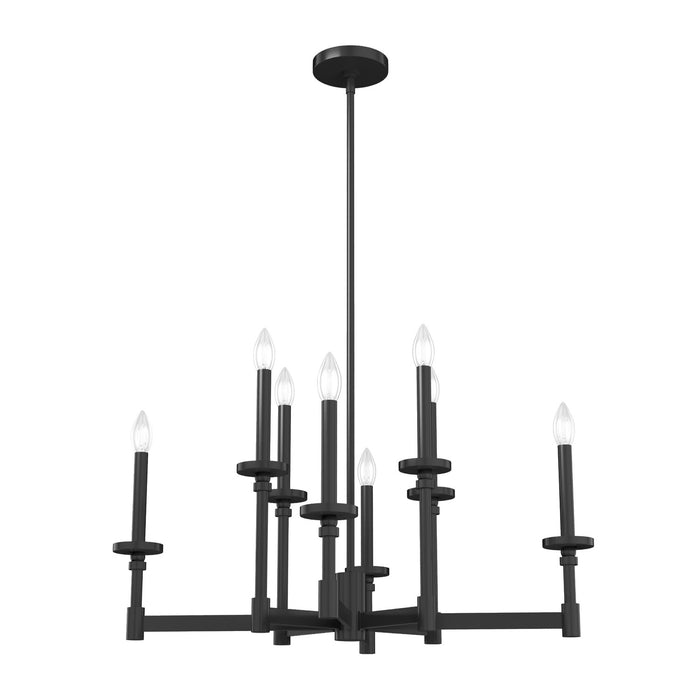 Hunter 19054 Eight Light Chandelier, Matte Black
