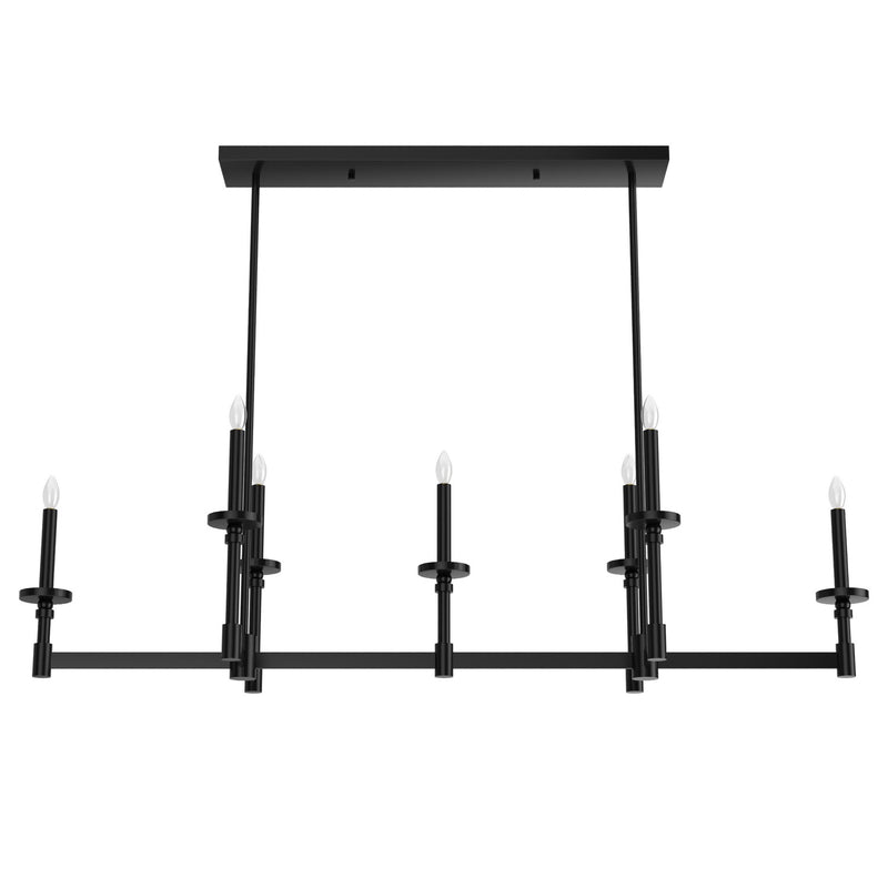 Hunter 19056 Seven Light Chandelier, Matte Black
