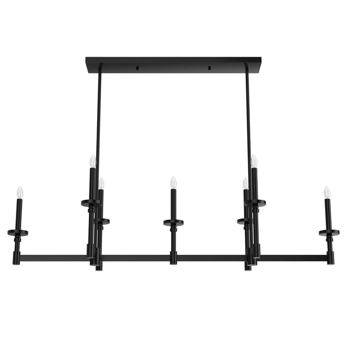Hunter 19056 Seven Light Chandelier, Matte Black