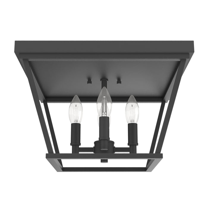 Hunter 19074 Four Light Flush Mount, Natural Black Iron
