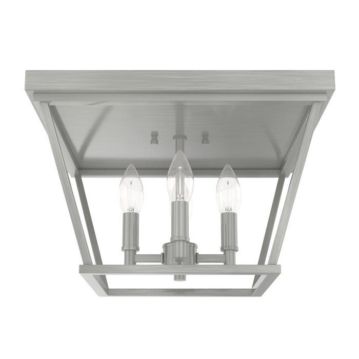 Hunter 19076 Four Light Flush Mount, Brushed Nickel