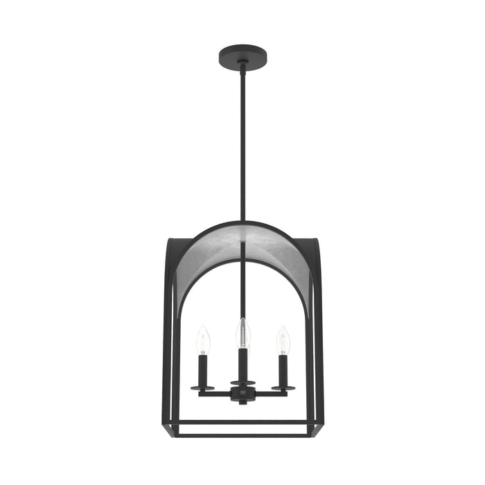Hunter 19083 Four Light Pendant, Natural Black Iron